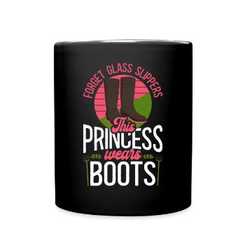 Farming Farmer Girl Female Forget - Tasse einfarbig - Schwarz - Vorne