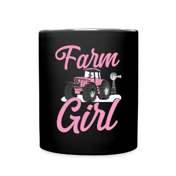 Agriculteur Fille Ferme de tracteurs - Mug uni - noir - Devant