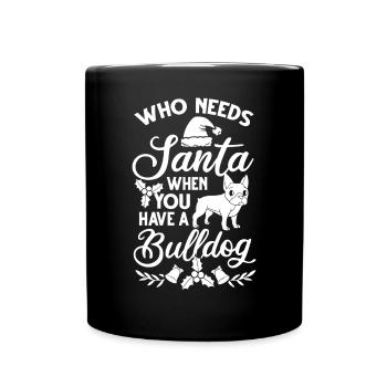 Chien Bulldog anglais Chiots Noël - Mug uni - noir - Devant