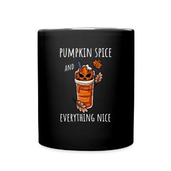 Coffee Drinker Pumpkin Autumn - Full Colour Mug - black - Front