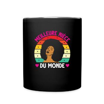 Meilleure nièce monde vintage femme noire - Mug uni - noir - Devant