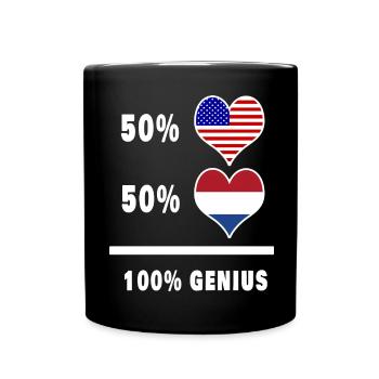 Conception ingénieuse du drapeau des États-Unis et des Pays-Bas - Mug uni - noir - Devant