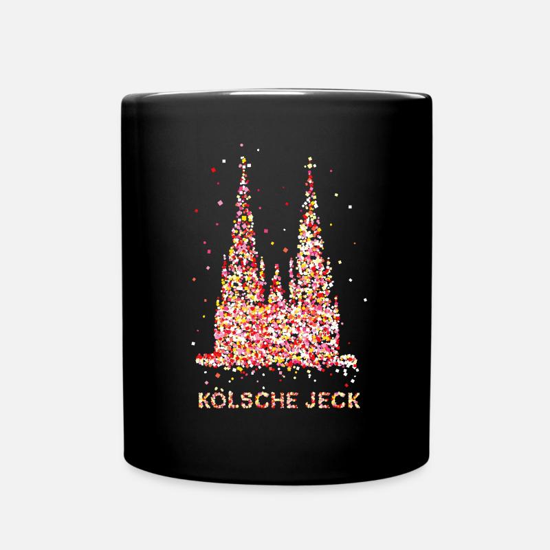 Konfetti im Herz Kölner Karneval Kostümersatz - Tasse einfarbig - Schwarz