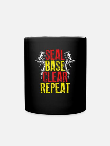 Versiegeln dann wiederholen - Tasse einfarbig - Schwarz