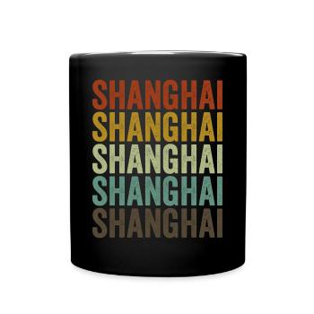 Shanghai China Retro Vintage - Full Colour Mug - black - Front