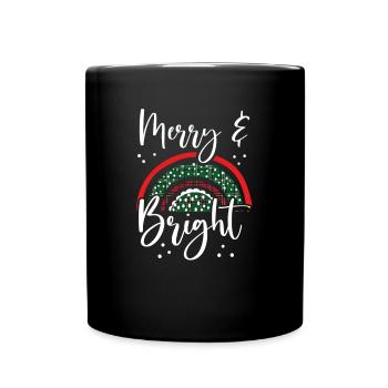 Heiter und fröhlich an Weihnachten - Tasse einfarbig - Schwarz - Vorne