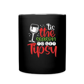 Be tipsy with wine in season - Full Colour Mug - black - Front