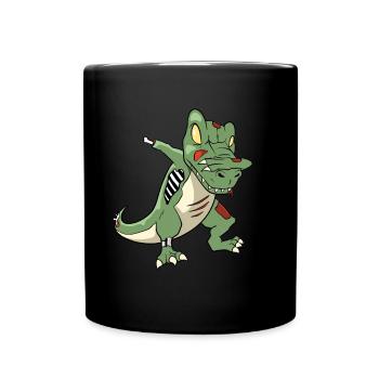 Dabbing Zombi T-Rex - Tasse einfarbig - Schwarz - Vorne