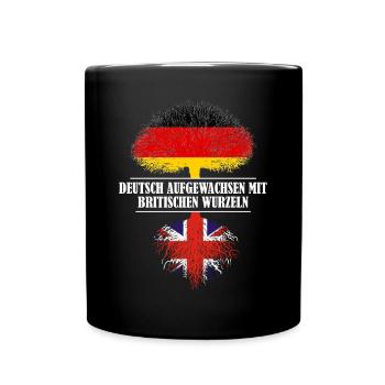 Deutsch mit britischen Wurzeln - Tasse einfarbig - Schwarz - Vorne
