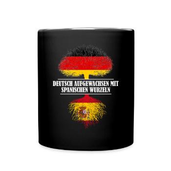 Deutsch mit spanischen Wurzeln - Tasse einfarbig - Schwarz - Vorne