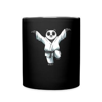Karate Crane Kick Panda - Karate Japanische - Tasse einfarbig - Schwarz - Vorne