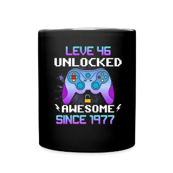 Level 46 Unlocked Awesome Since 1977 Funny Gamer - Full Colour Mug - black - Front