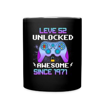 Level 52 Unlocked Awesome Since 1971 Funny Gamer - Full Colour Mug - black - Front