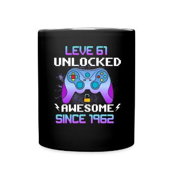 Level 61 Unlocked Awesome Since 1962 Funny Gamer - Full Colour Mug - black - Front