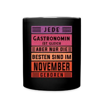Restaurant Wirt Geburtstag November geboren - Tasse einfarbig - Schwarz - Vorne