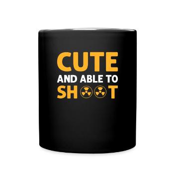 Niedlich - Tasse einfarbig - Schwarz - Vorne