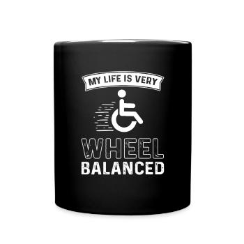 Ma vie est accessible en fauteuil roulant. Fauteuil roulant - Mug uni - noir - Devant