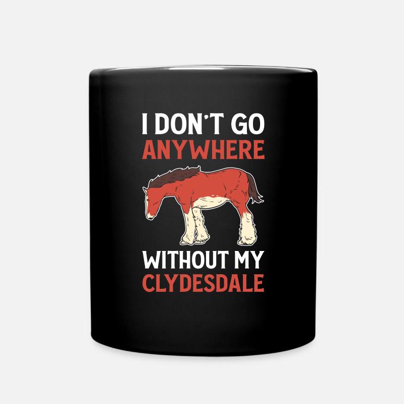 Cheval de trait. Cheval écossais des Highlands. Clydesdale - Mug uni - noir