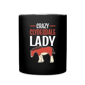 Crazy Clydesdale dame. Écossais - Mug uni - noir - Devant
