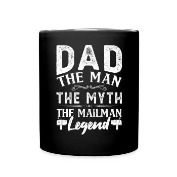 Papa - The Man, The Myth, The Postman Legend - Full Colour Mug - black - Front