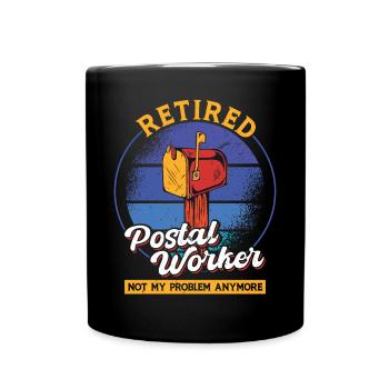 Retired postal worker - Full Colour Mug - black - Front