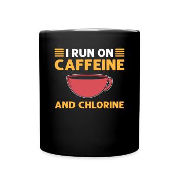 Ich Lebe Von Koffein Und Chlor. Pool-reiniger. - Tasse einfarbig - Schwarz - Vorne