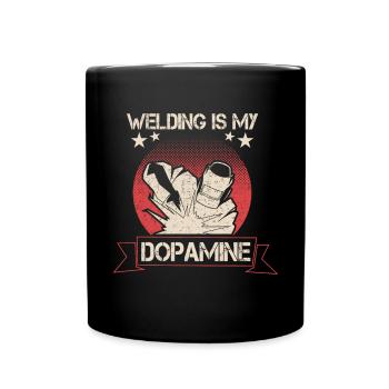 Schweißen Ist Mein Dopamin Lustiger Schmied - Tasse einfarbig - Schwarz - Vorne