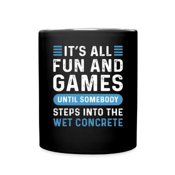Cement mortar. Concrete mixer. Concrete pavers - Full Colour Mug - black - Front