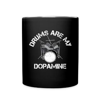 Schlagzeug Sind Mein Dopamin -Schlagzeuger -Drum - Tasse einfarbig - Schwarz - Vorne