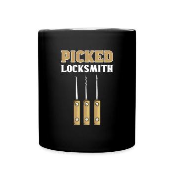 Picked Locksmith. Lock Picking. Locksmith - Full Colour Mug - black - Front