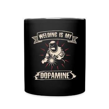 Schweißen Ist Mein Dopamin Lustiger Schmied - Tasse einfarbig - Schwarz - Vorne