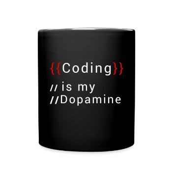 Drôle de codage est mon codeur de dopamine - Mug uni - noir - Devant