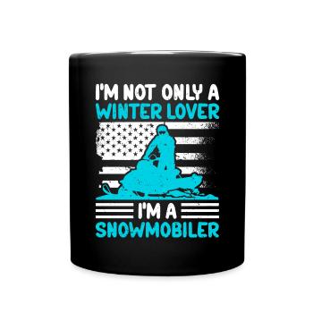 Schneemobil Schneemobilfahrer Snowmobile Geschenk - Tasse einfarbig - Schwarz - Vorne