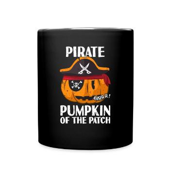 Citrouille pirate dans le lit Pour Halloween - Mug uni - noir - Devant