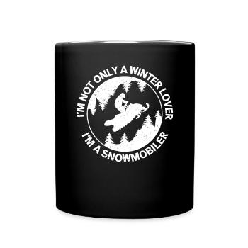 Schneemobil Snowmobile Schneemobilfahrer Geschenk - Tasse einfarbig - Schwarz - Vorne