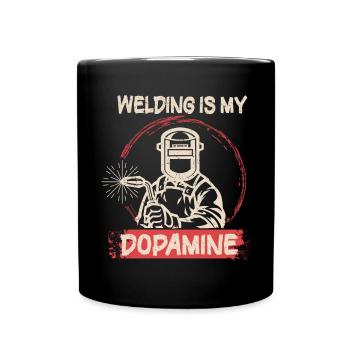 Schweißen Ist Mein Dopamin Lustiger Schmied - Tasse einfarbig - Schwarz - Vorne
