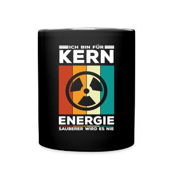 Atomenergie - Atomkraftwerk Kernkraft Kernenergie - Tasse einfarbig - Schwarz - Vorne
