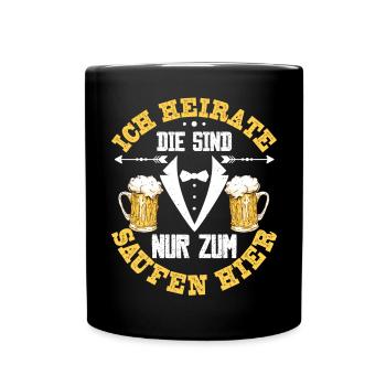 Bräutigam Junggesellenabschied Poltern Männer - Tasse einfarbig - Schwarz - Vorne