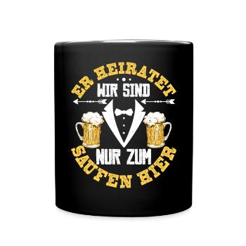 Team Bräutigam Junggesellenabschied Trauzeugen - Tasse einfarbig - Schwarz - Vorne