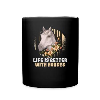 Design équestre et équestre pour les amoureux des chevaux - Mug uni - noir - Devant