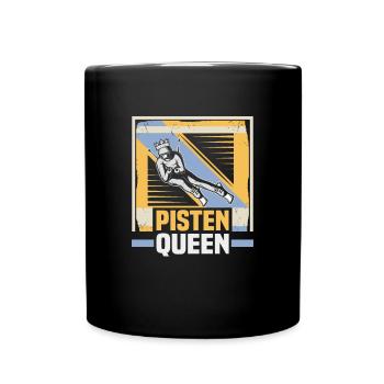 Skifahrer Pisten Queen Ski - Tasse einfarbig - Schwarz - Vorne