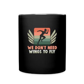 Running Marathon Runner Running - Full Colour Mug - black - Front