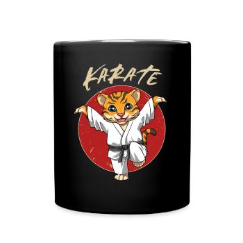 Karate Tiger Crane Kick - Karate Kampfsport - Tasse einfarbig - Schwarz - Vorne