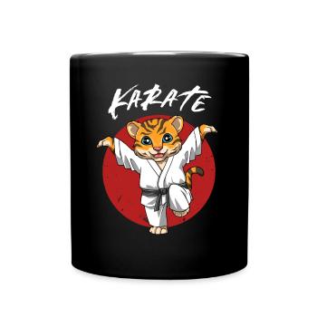 Karate Tiger Crane Kick - Jungen und Mädchen - Tasse einfarbig - Schwarz - Vorne
