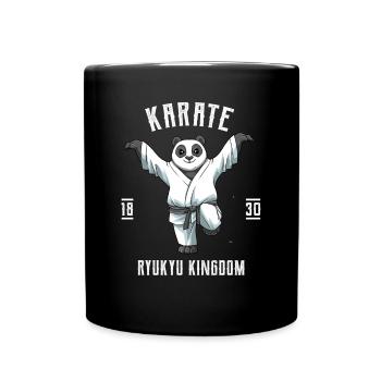 Karate Japanische Kampfkunst Kampf MMA Panda - Tasse einfarbig - Schwarz - Vorne