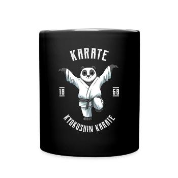 Karate Panda Kranich Kick - Karate Japan Fighting - Tasse einfarbig - Schwarz - Vorne
