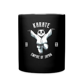 Niedlicher Karate-Panda-Kranich-Kick - Japanische - Tasse einfarbig - Schwarz - Vorne