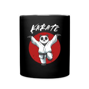 Karate Panda Crane Kick - Jungen und Mädchen - Tasse einfarbig - Schwarz - Vorne