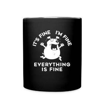 Katze, Zombie, Humor, Motivation, Geschenk - Tasse einfarbig - Schwarz - Vorne