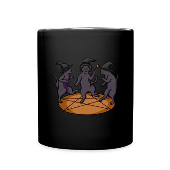 Cult Cat Dancing Chapeau magique Chapeau baguette - Mug uni - noir - Devant